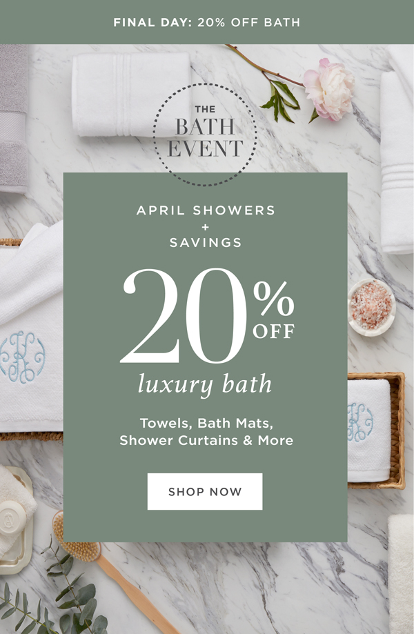 Save 20% On All Bath