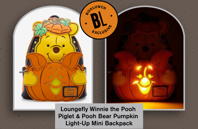 Loungefly Winnie the Pooh Piglet & Pooh Bear Pumpkin Light-Up Mini Backpack