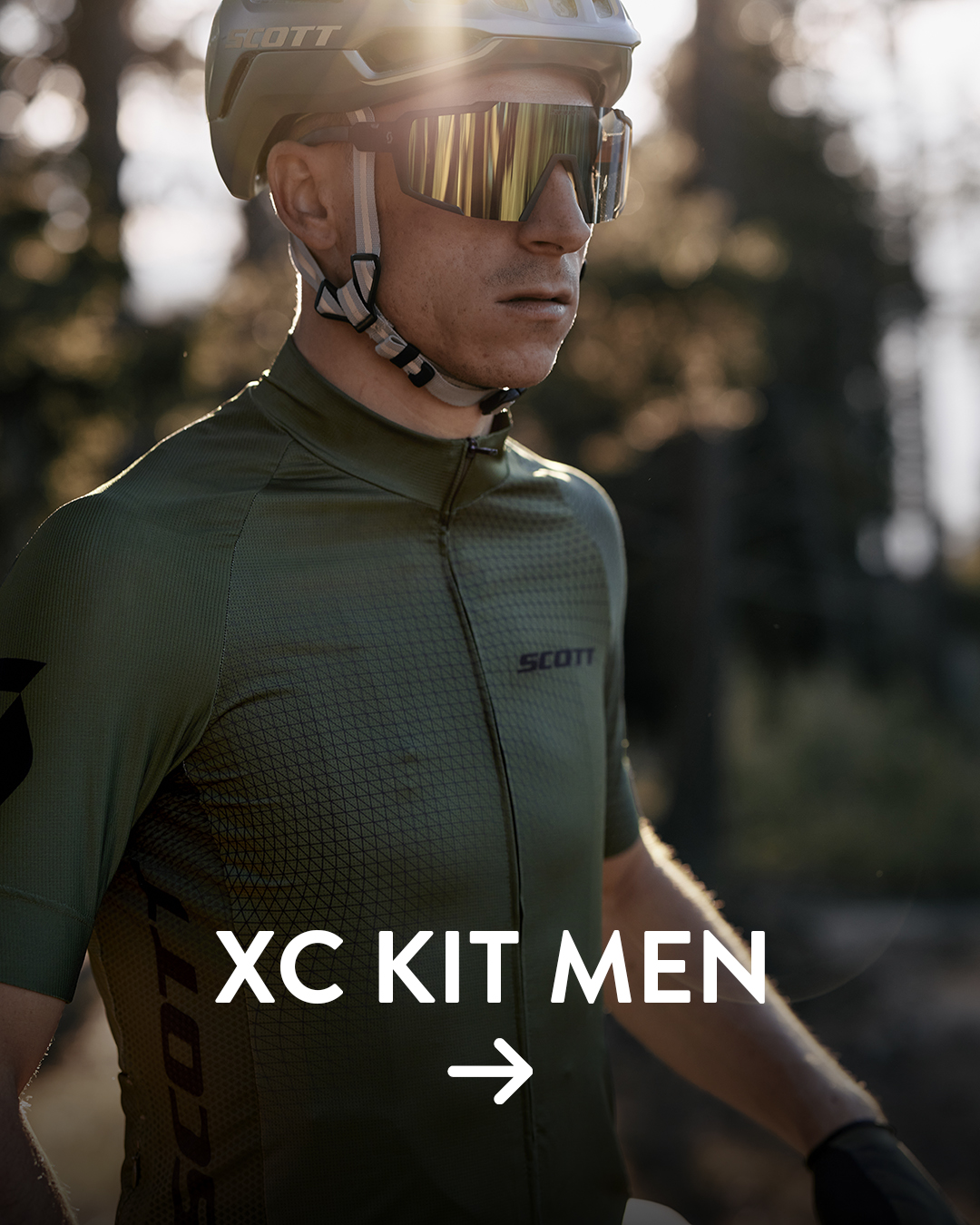 A man wearing the SCOTT XC collection