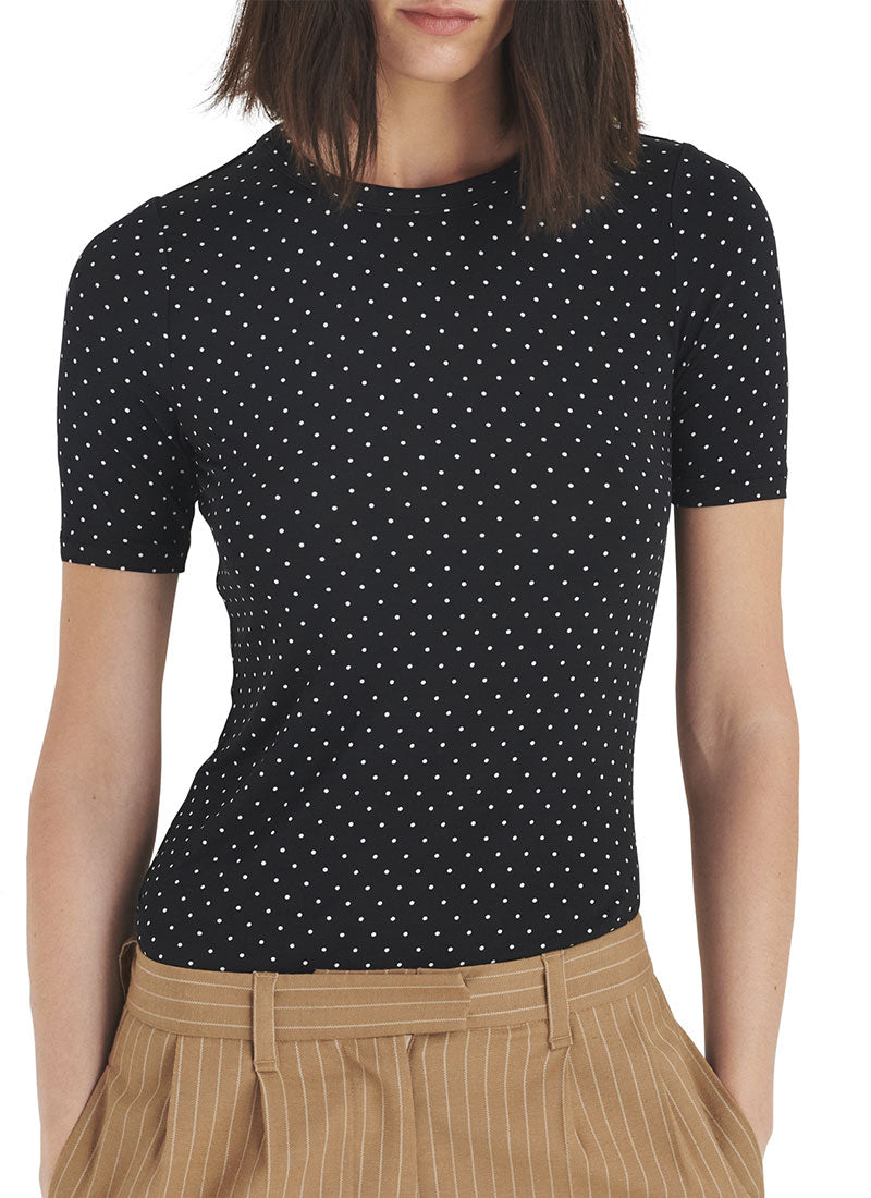 Image of Sabeen Short-Sleeve Dot Top