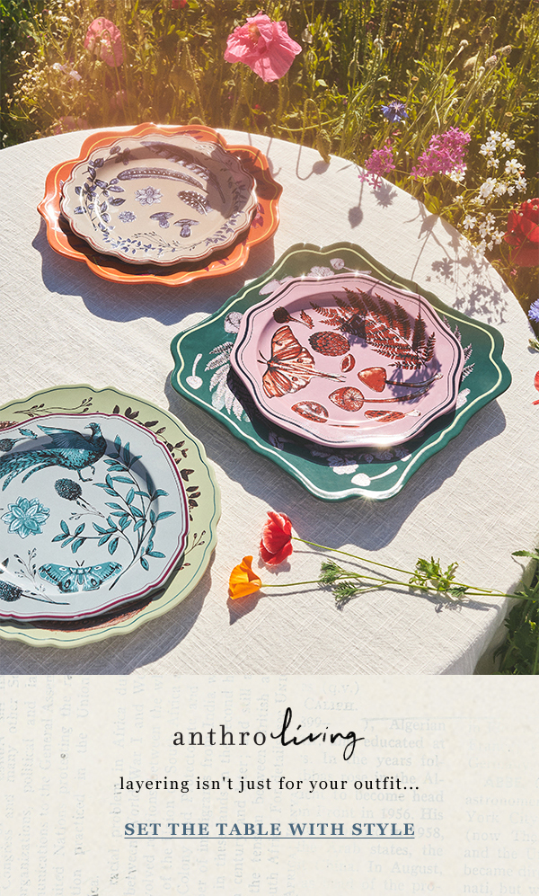 Bright dinner plates with forest creature pattern. Set the table with style.