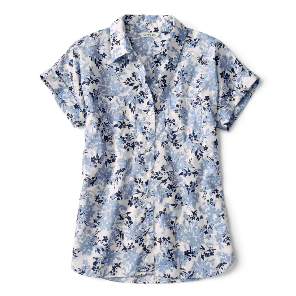 Women's Easy Printed Short-Sleeved Camp Shirt