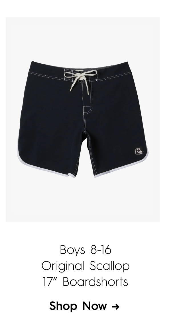 Boys 8-16 Original Scallop 17" Boardshorts