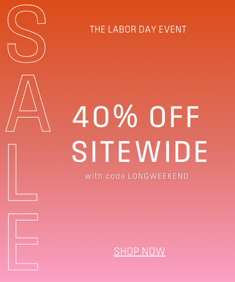 Up to 75% off in sitewide savings. Use Code LONGWEEKEND