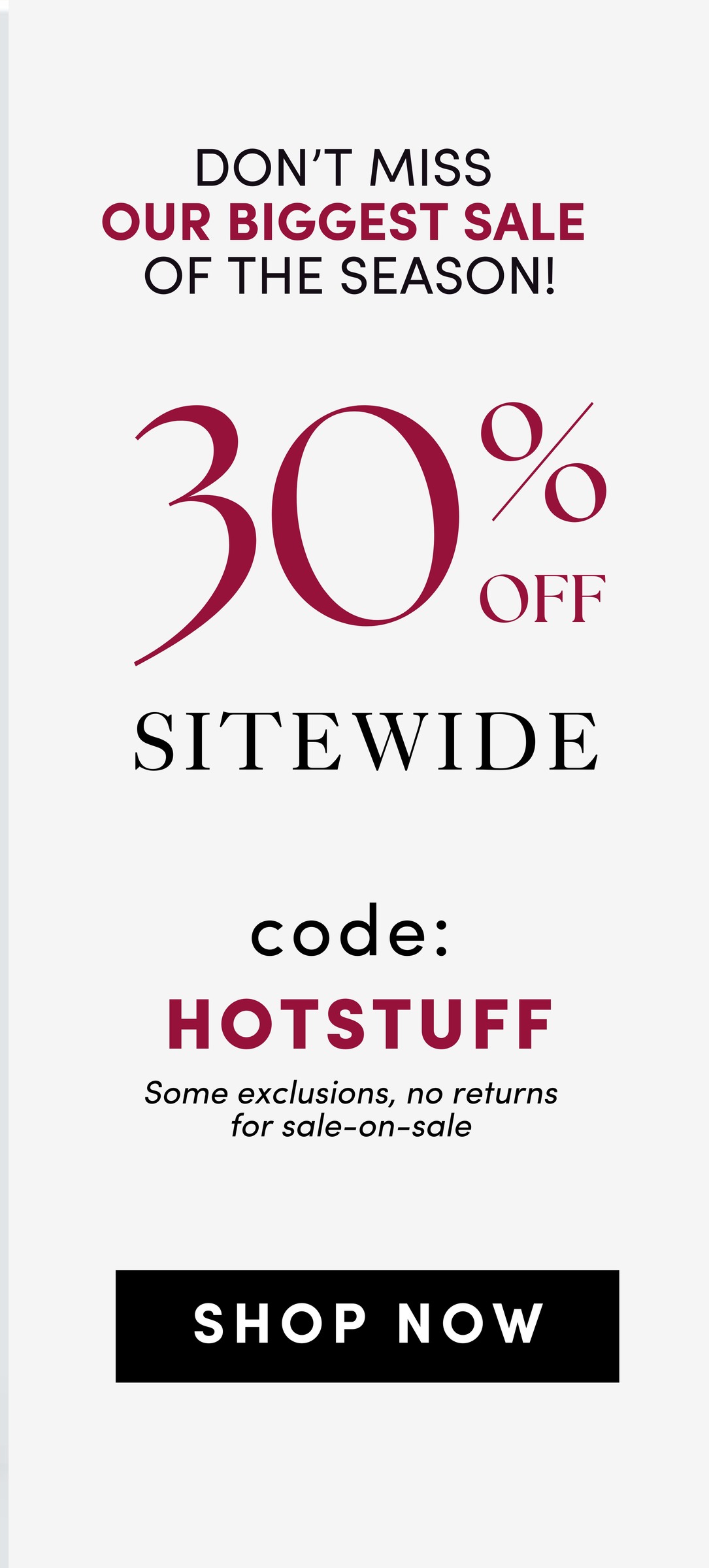 30% Sitewide Sale