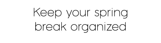 Keep your spirng break organized