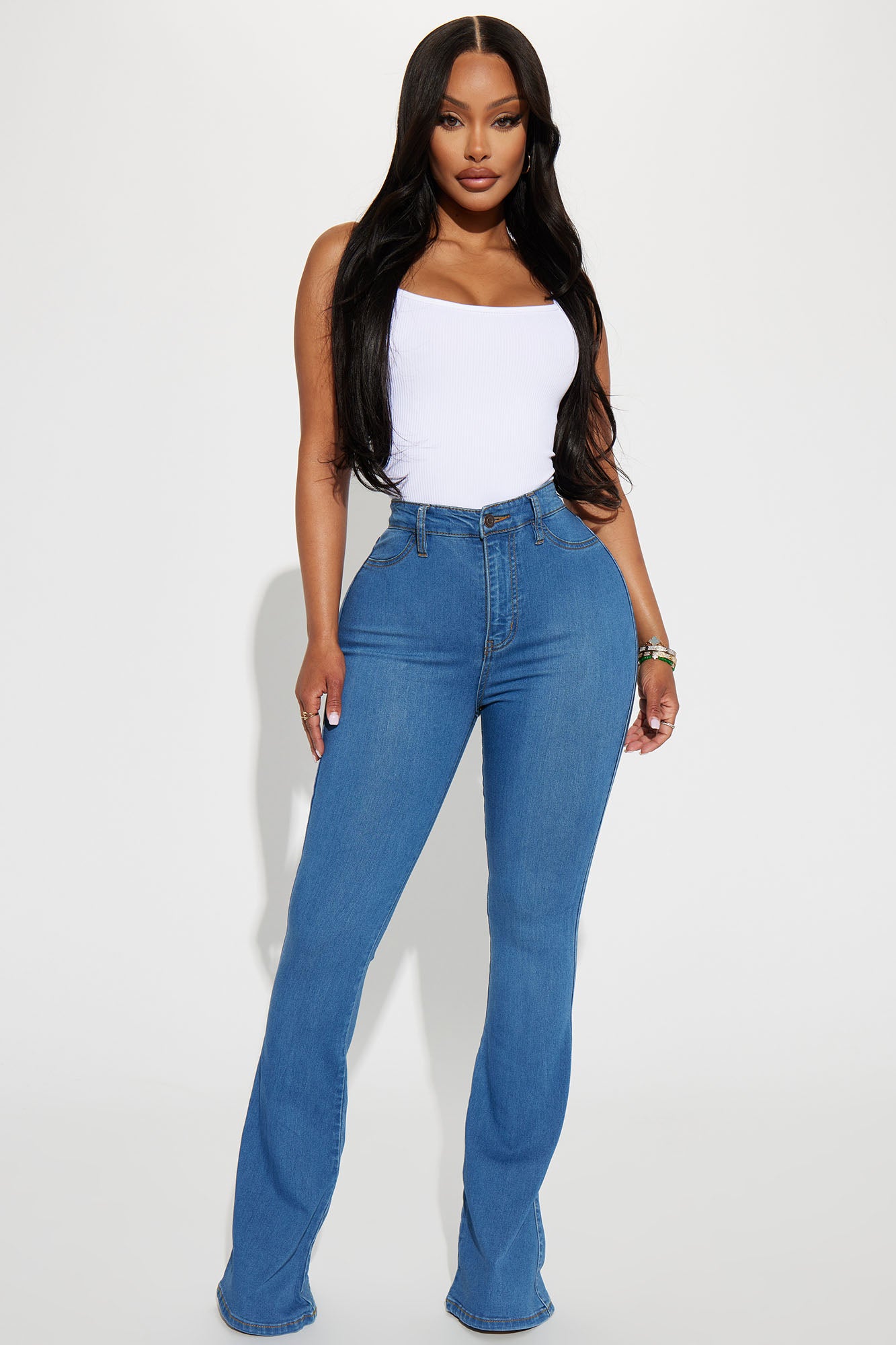 Image of Deep In My Soul Flare Jeans - Medium Blue Wash