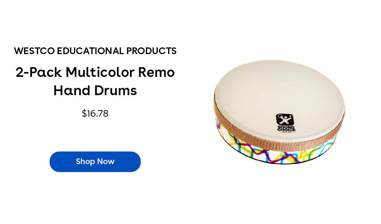 Westco Educational Products 2 Pack Multicolor Remo Hand Drums $16.78 Shop Now