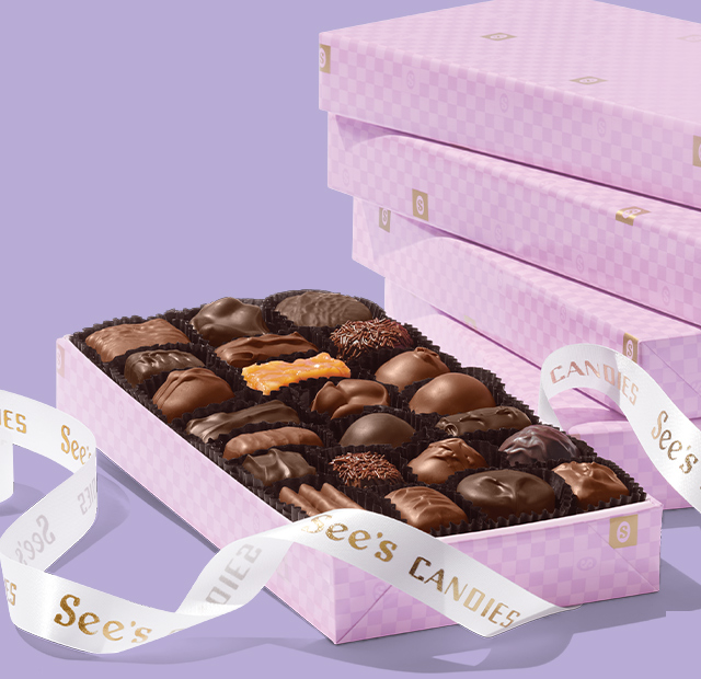 Assorted Chocolates in Lavender Giftwrap