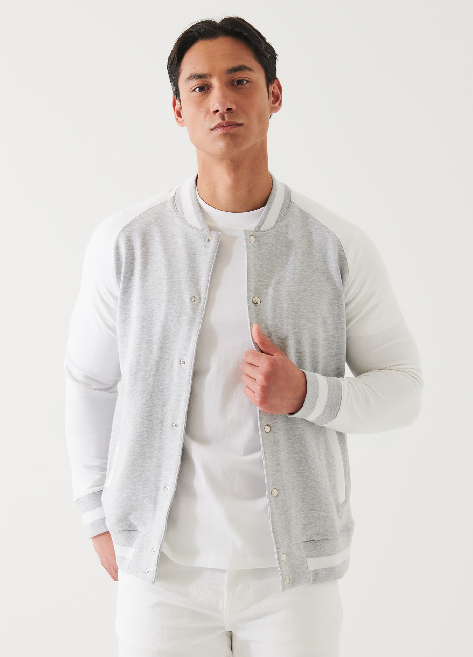 PIMA COTTON FRENCH TERRY BOMBER JACKET