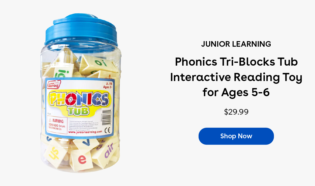 Junior Learning Phonics Tri-Blocks Tub Interactive Reading Toy for Ages 5-6 $29.99 Shop Now