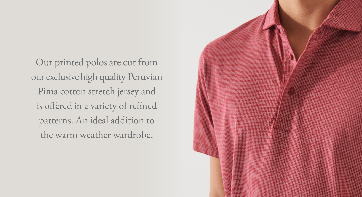 PIMA COTTON STRETCH PRINTED POLO