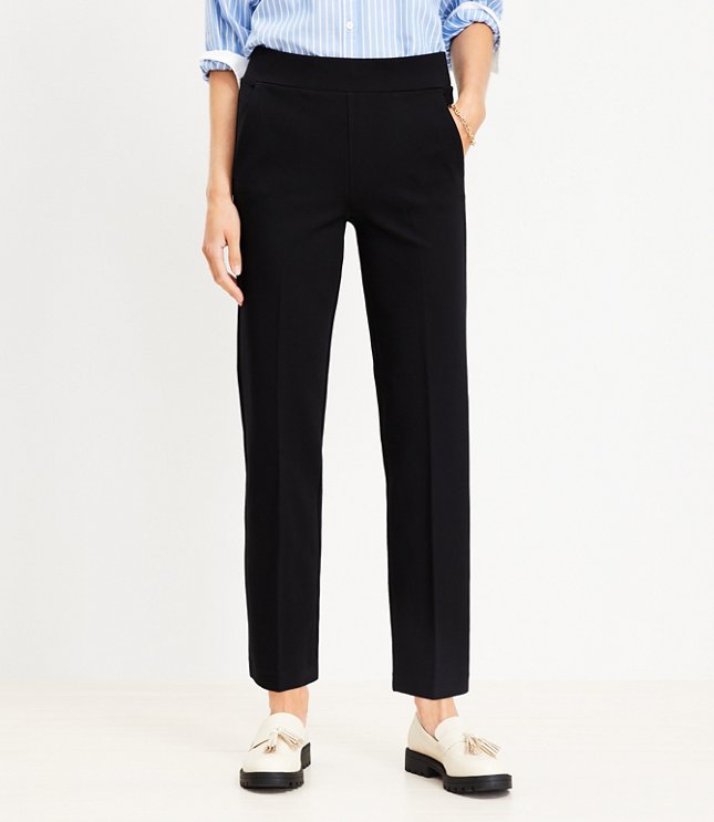 Pull On Straight Pants in Ponte