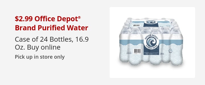 $2.99 Office Depot® Brand Purified Water Case of 24 Bottles, 16.9 Oz Buy online & pick up in store