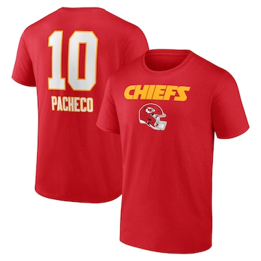  Fanatics Branded Isiah Pacheco Red  Team Wordmark Player Name & Number T-Shirt