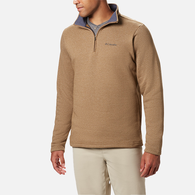 Men's Tan half zip