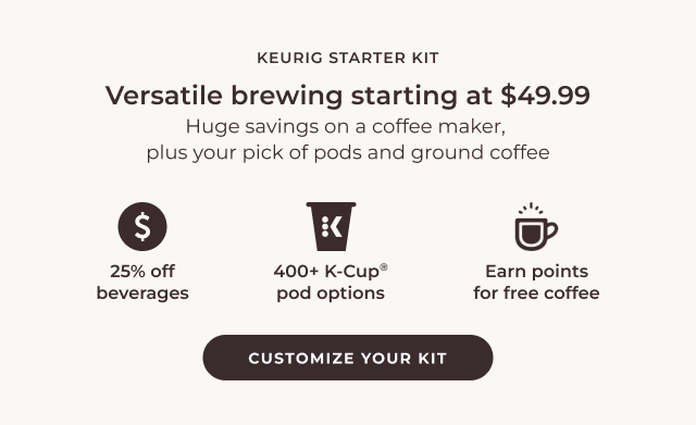 Get the K-Duo Plus® Coffee Maker for $49.99 as a Starter Kit!