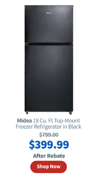 Midea 18 Cu. Ft Top-Mount Freezer Refrigerator in Black