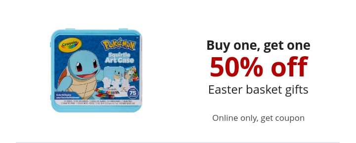 Buy one get one 50% off on select Fun basket ideas for Easter