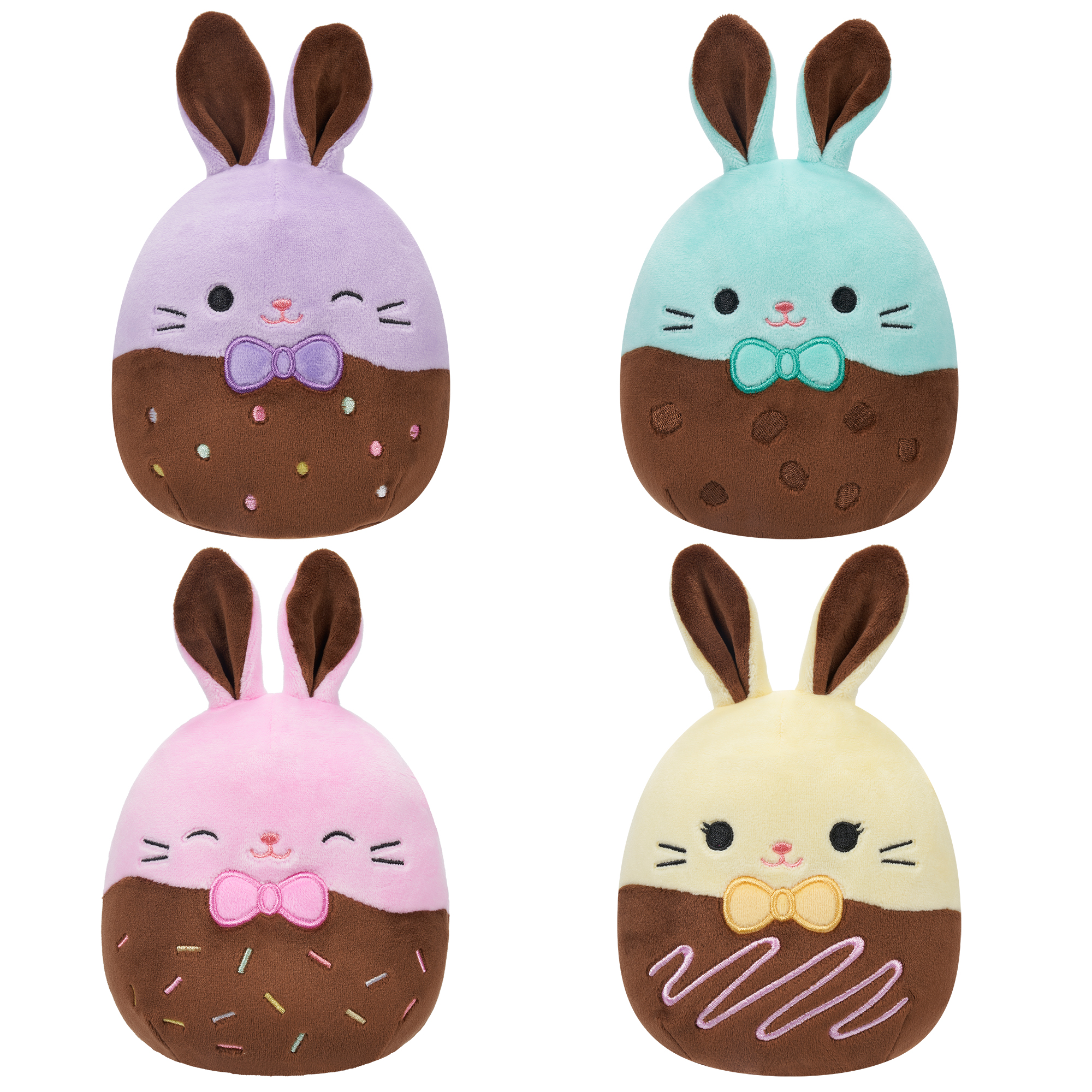 Chocolate Covered Easter Bunny Plush 4 Pack