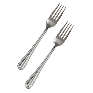 2 stainless steel beaded dinner forks