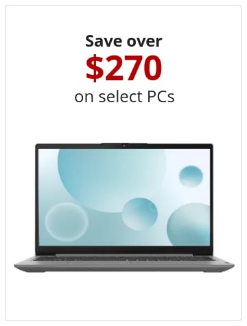 Save over $270 on select PCs