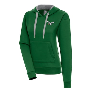  Antigua Hunter Green  Throwback Logo Victory Pullover Hoodie