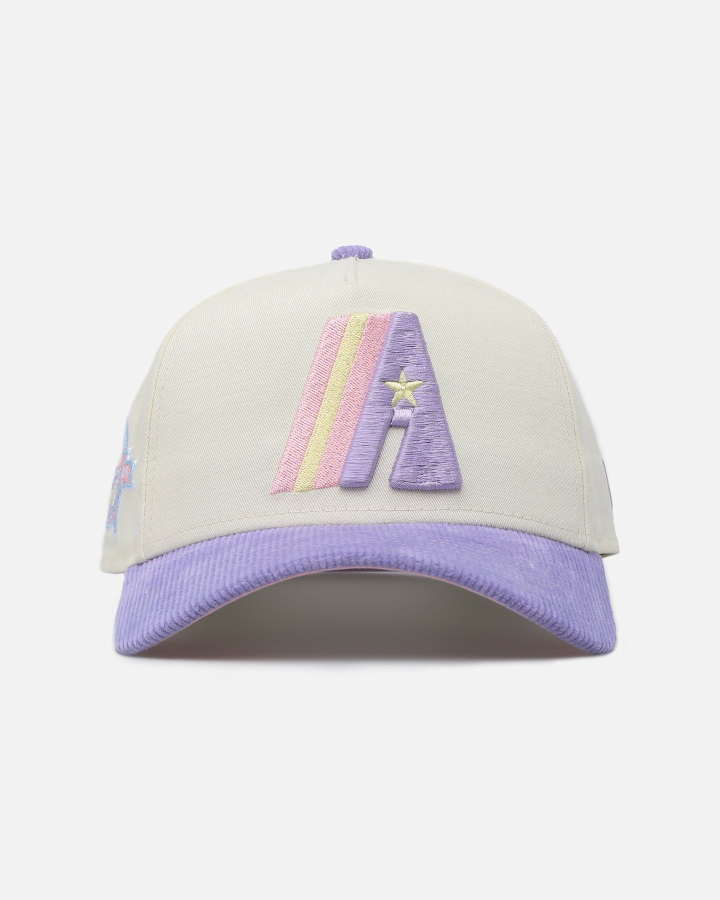 Image of New Era Houston Astros 'Easter Corduroy' 9FORTY A-Frame Snapback White/Lilac