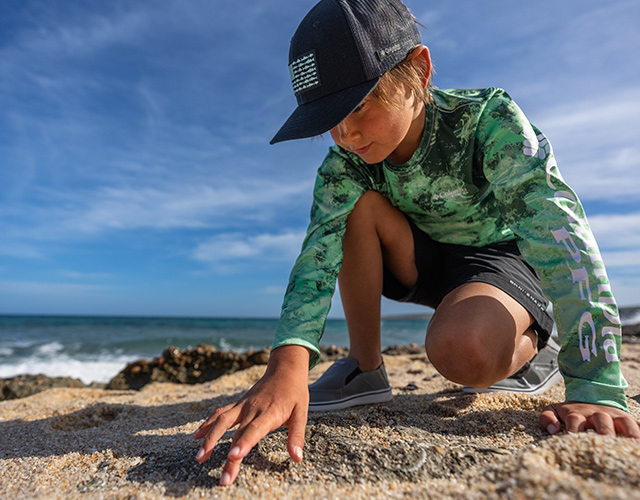 A child on the beach