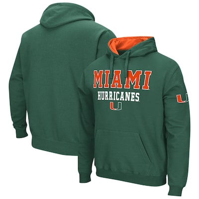 Men's Colosseum Green Miami Hurricanes Sunrise Pullover Hoodie