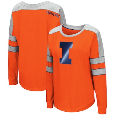  Colosseum Orange  Trey Dolman Long Sleeve T-Shirt