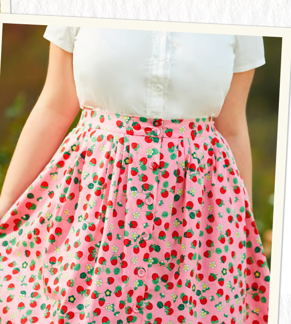 Berries & Blossoms A-Line Skirt