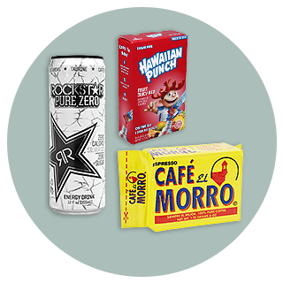 Variety of drink mixes and an energy drink