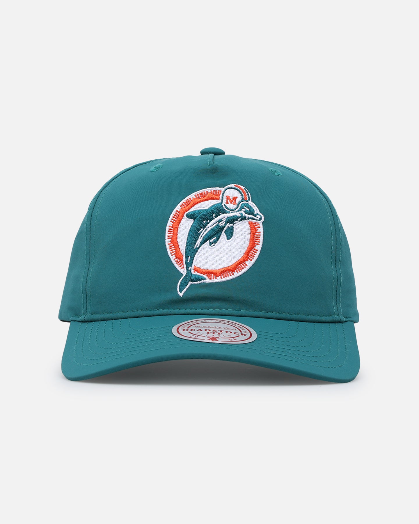 Image of Mitchell & Ness Miami Dolphins Retro Matte Nylon Origins Snapback Teal