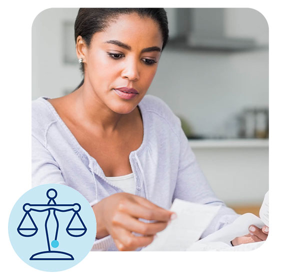 women reading documents