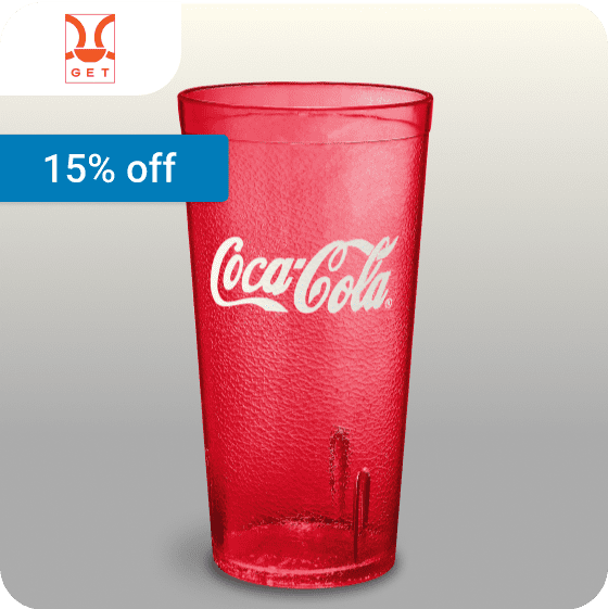 15% off GET Plastic Tumblers