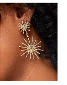 Sun Diamante Drop Earrings