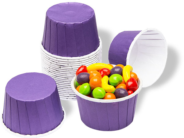 128356-Paper 4-Ounce Candy Cups - Purple: 25-Piece Pack