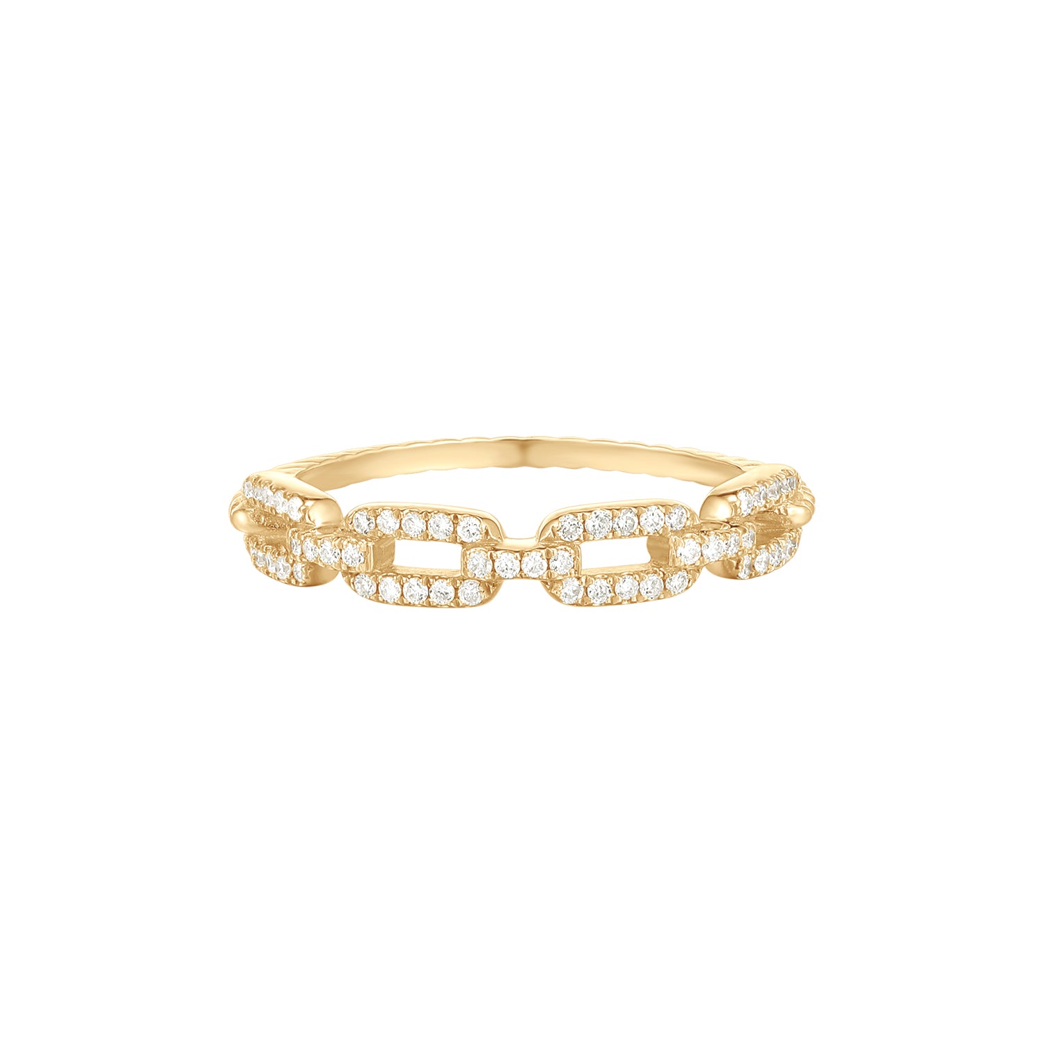 Image of RION x Buddha Jewelry Chainlink Finger Ring Diamond Gold