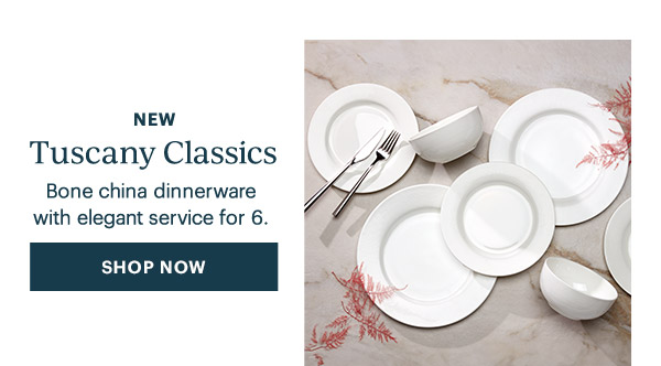 NEW  Tuscany Classics  Bone china dinnerware with elegant service for 6.  [SHOP NOW]