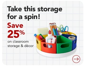 Save 25% on classroom storage & decor