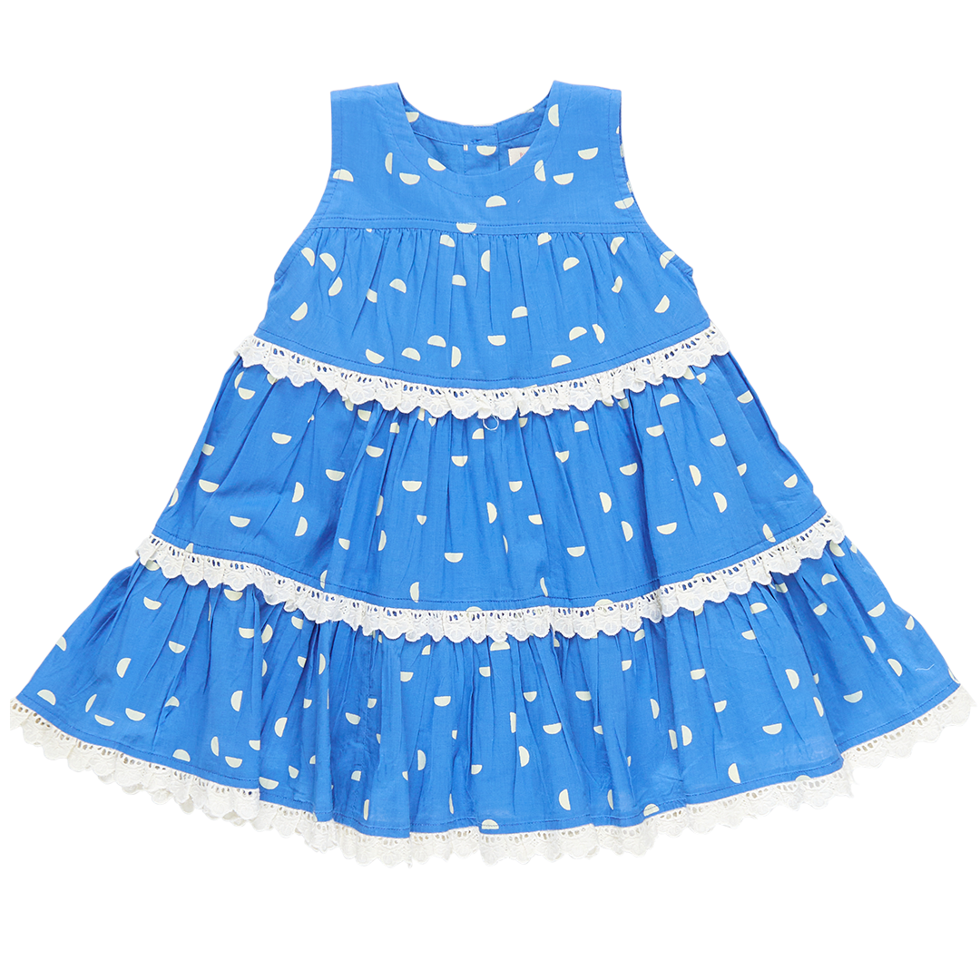 Image of Girls Daphne Dress - Blue Half Moon