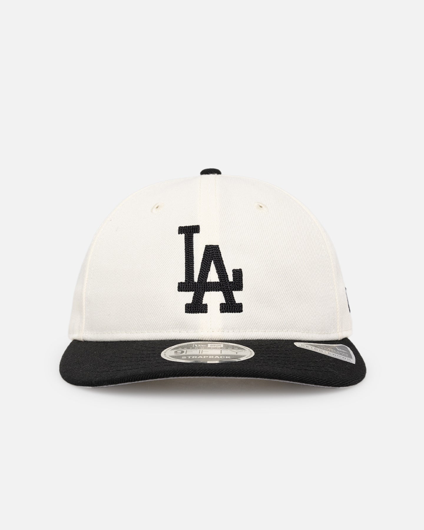 Image of New Era Los Angeles Dodgers 'Retro Crown Classic' 9FIFTY Retro Crown Strapback Chrome White/Black