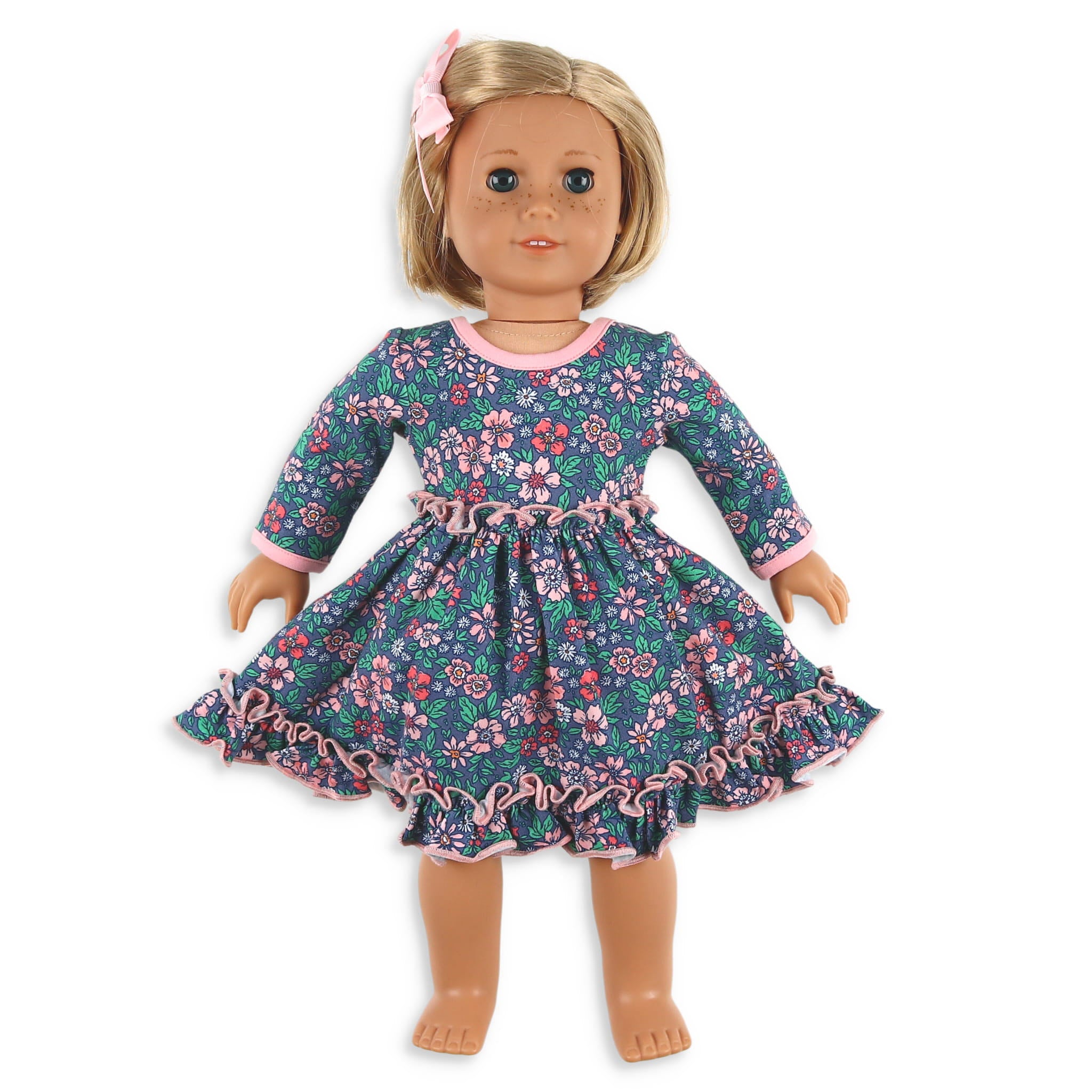 Image of Girls Twirl Doll Dress - Midnight Poppy