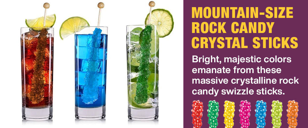 126140 - Squire Boone Mountain-Size Rock Candy Crystal Sticks: Set of 6 Tubes