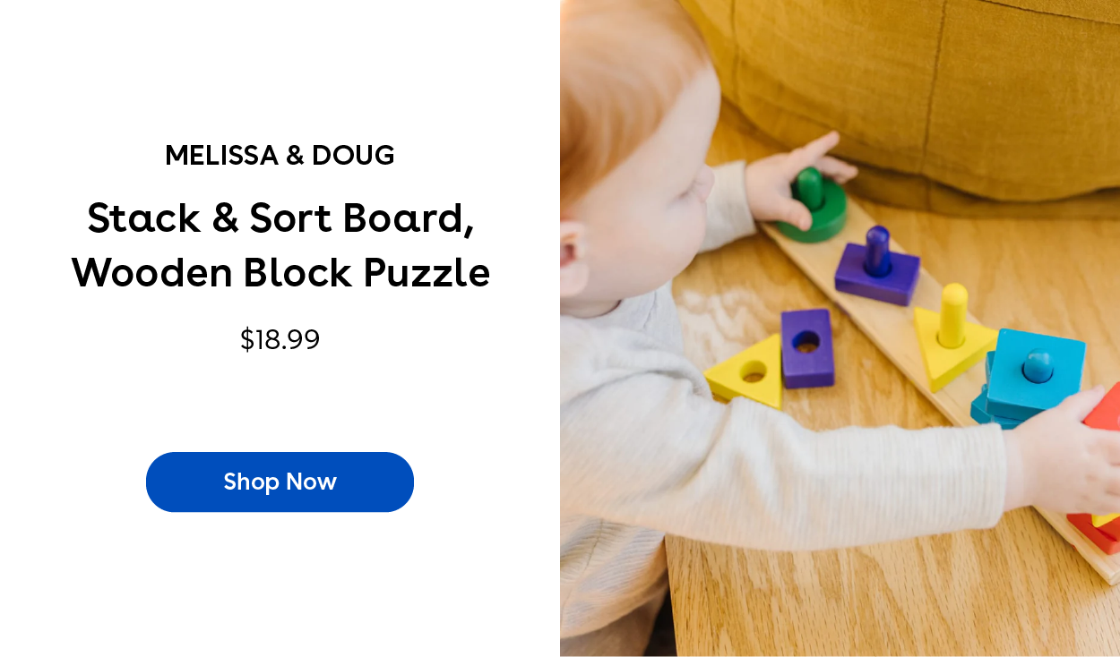 Melissa & Doug Stack & Sort Board, Wooden Block Puzzle $18.99 Shop Now