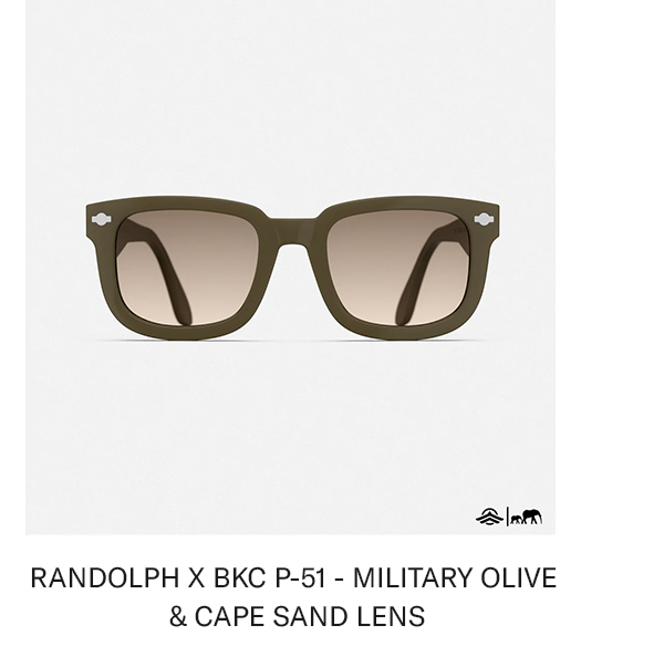 RANDOLPH X BKC P-51 - MILITARY OLIVE ACETATE & CAPE SAND LENS