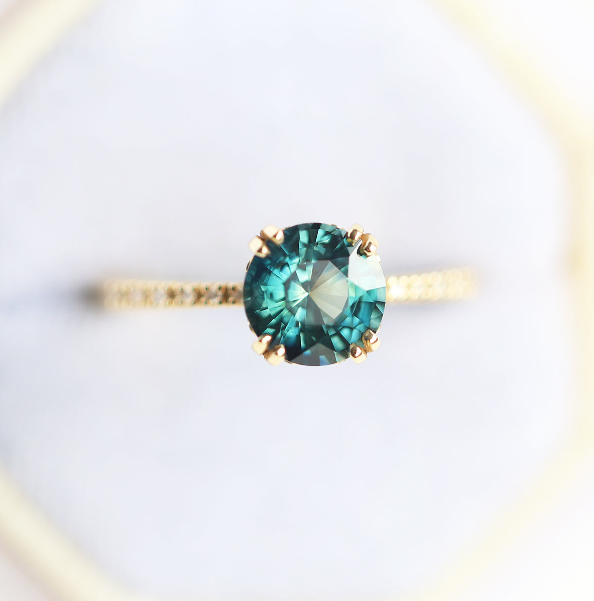 Image of Teal Sapphire Ring 