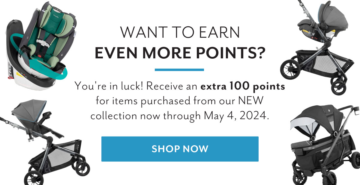 Want to earn even more points? You're in luck! Receive an extra 100 points for items purchased from our NEW collection now through May 4, 2024 | Shop now