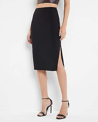 super high waisted midi pencil skirt